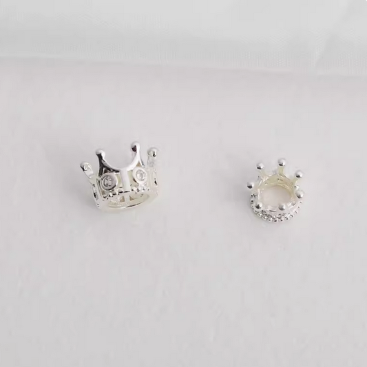Alloy Crown Zirconic Spacer Silver Plated-AMCM-05