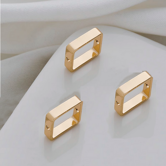 Brass 8mm Beads Enwrap Ring Square-14K Plated- AMFX-01