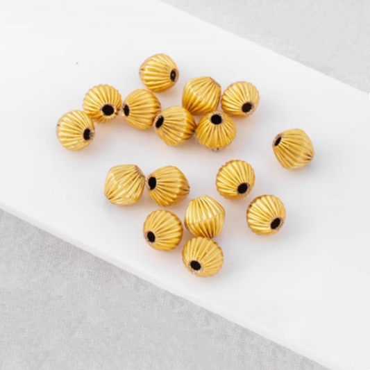 20pcs Alloy 7mm Rhomb Spare Spacer Beads 18K Plated - AMNG-05