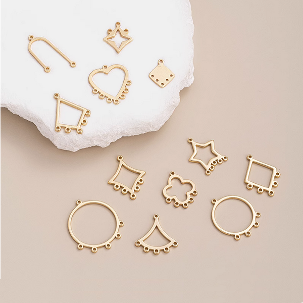 1 Pairs Brass 14K Plated Earring Pendant Pieces 14K Gold Plate