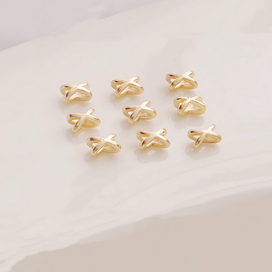 5pcs Alloy Star Trails Shape Spacer Piece- Gold Electroplated - AMXH-01