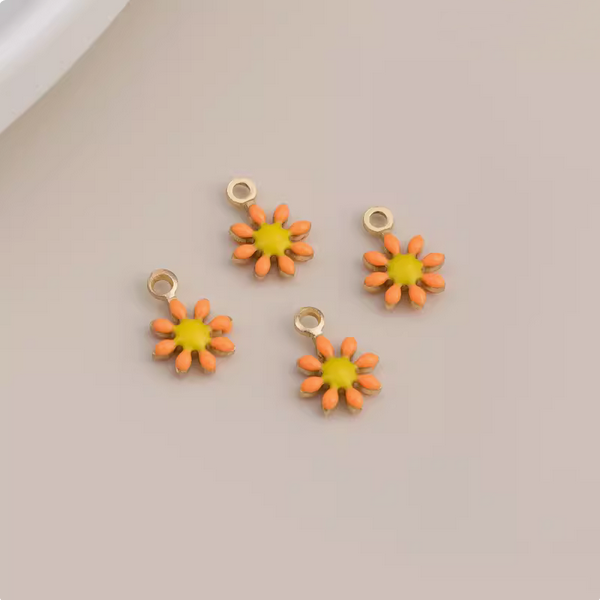 Brass Flower Pendant Dispensing 14K Plated