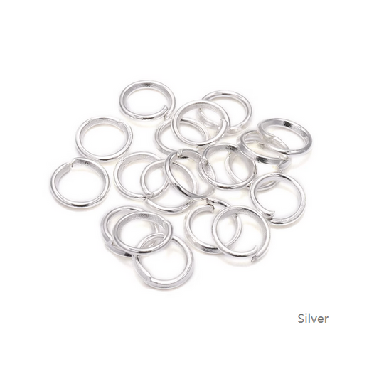 50pcs Brass 4mm Jump Ring (Open Loop)-Silver Plated- AMKL-02