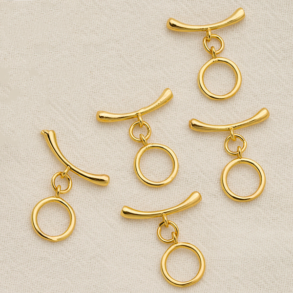 Brass Toggle Clasp Round Ring Stick Jewelry Connector