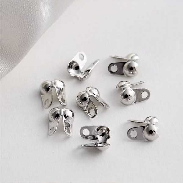 10pcs Clamshell Fold-Over/Side Connect Covers, Silver Plated- CMBB-11