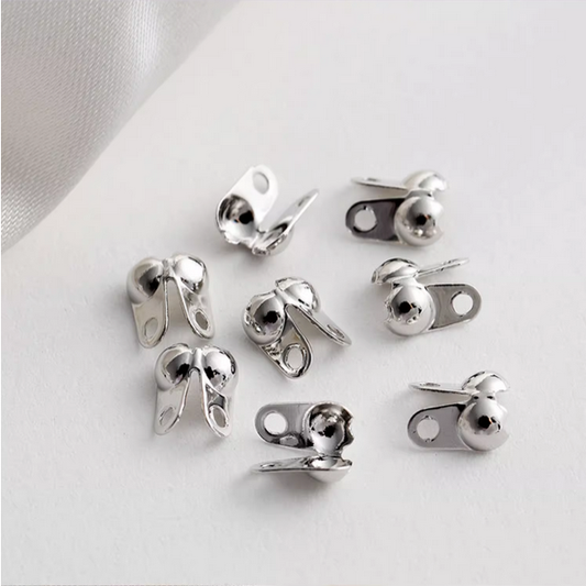 10pcs Clamshell Fold-Over/Side Connect Covers, Silver Plated- CMBB-10