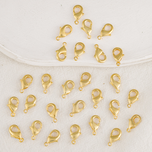 10pcs Brass 5mm Lobster Claw Clasp, 18K Plated - CMBS-05
