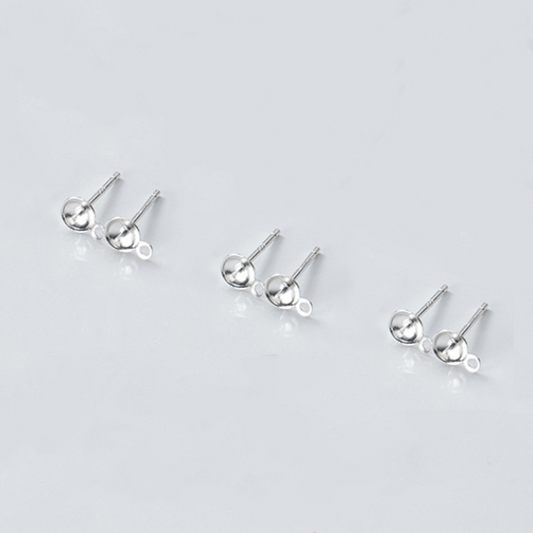1 Pair 3x13mm Sterling Silver Earring Base - ERYZ-01