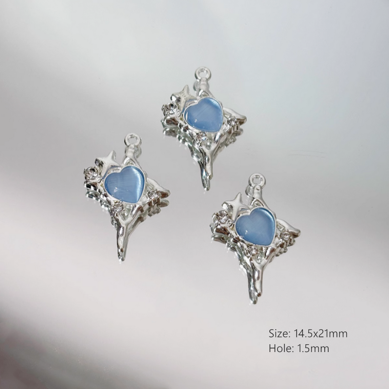 Alloy Pendants With Resin Blue Fairy Fantastic Charms Accessories
