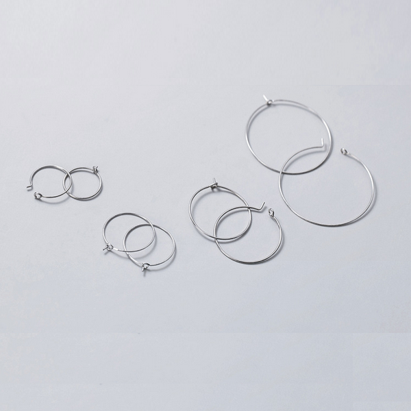 1 Pair 925 Sterling Silver Earring Loop Ring