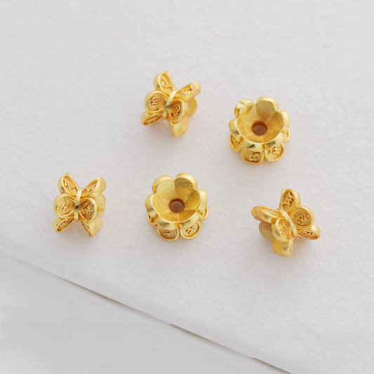 5pcs Alloy Double Sided Petal Base Spacer