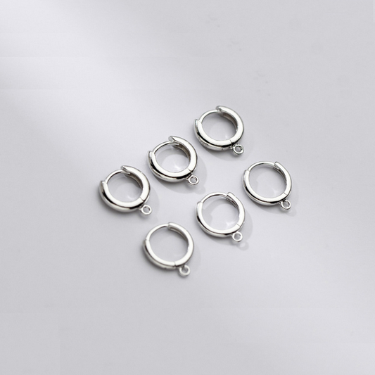 1 Pair 12mm (wire 1.9mm) Sterling Silver Earring Loop, Platinum Plated - ERHQ-03