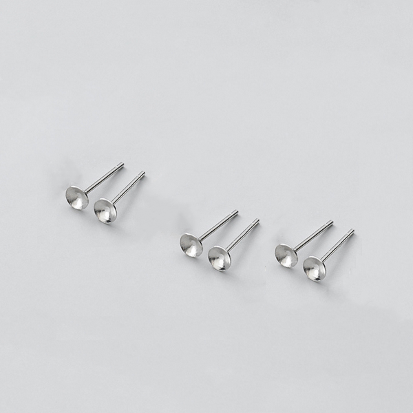 1 Pair 925 Sterling Silver Earring Base