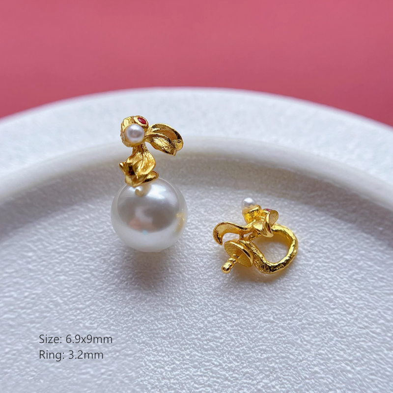 925 Sterling Silver Pinch Clip Gilded Artwork Hook Clasps