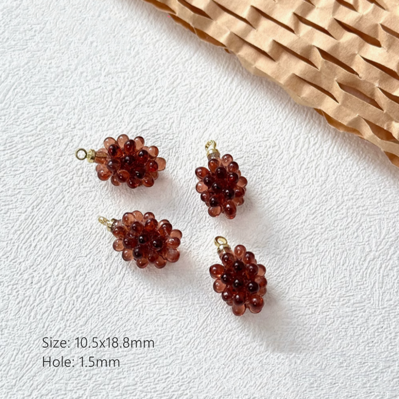 Resin Vivid Fruit Jewelry Charms Pendant Grape Bud Raspberry