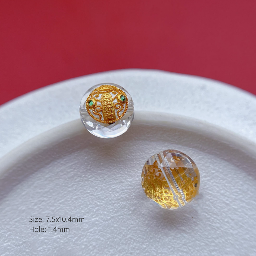 Nature Transparent Crystal Silver Gilded Base Spacers Partitions