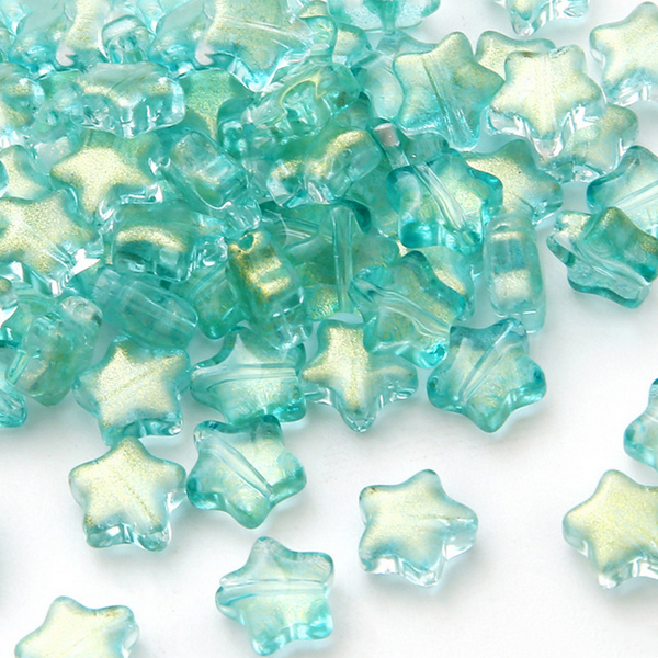 10pcs Glass Stars Partition Beads