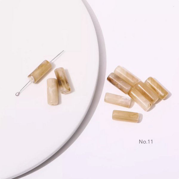 10pcs Acrylic Tubular Bead Gradient Colors