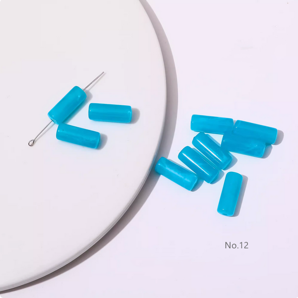 10pcs Acrylic Tubular Bead Gradient Colors
