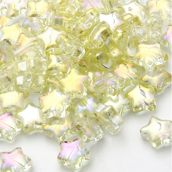 10pcs Glass Stars Partition Beads