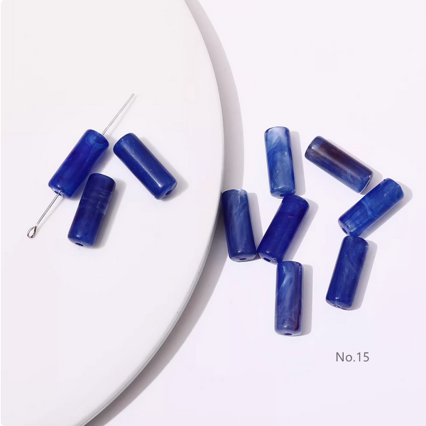 10pcs Acrylic Tubular Bead Gradient Colors