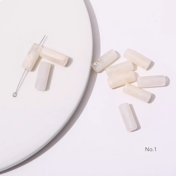 10pcs Acrylic Tubular Bead Gradient Colors