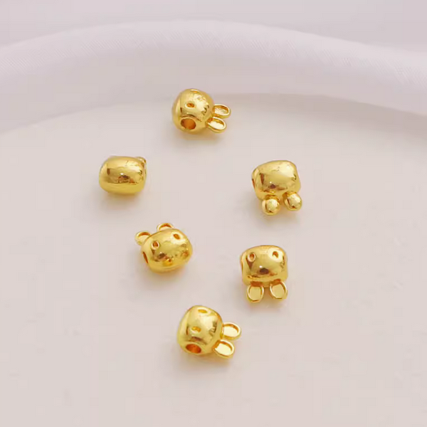 5pcs Alloy Cute Rabbit Shape Spacer - 18K Gold Electroplated - AMKT-02