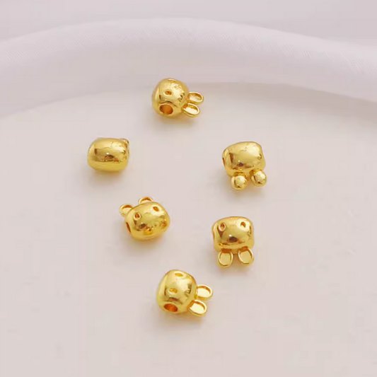 5pcs Alloy Cute Rabbit Shape Spacer - 18K Gold Electroplated - AMKT-02
