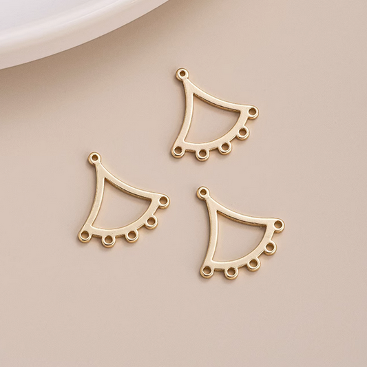 1 Pairs Brass Geometric Earring Pendant Piece, 14K Gold Plate - ERJH-01