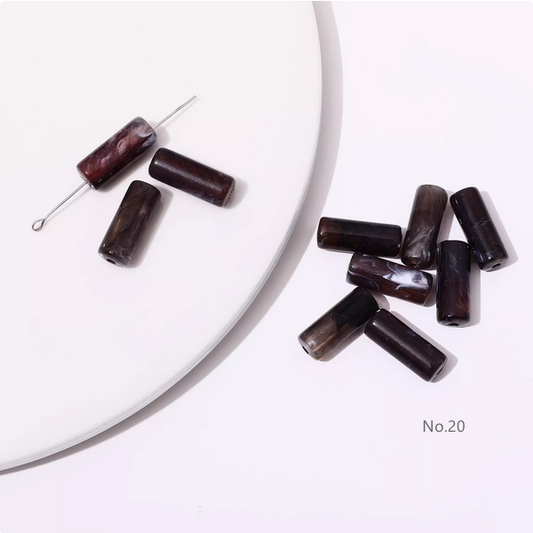 10pcs Acrylic Tubular Bead,Gradient Colors -OHYK-20