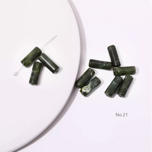 10pcs Acrylic Tubular Bead,Gradient Colors -OHYK-21