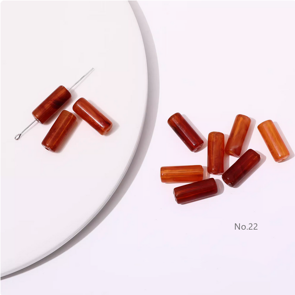 10pcs Acrylic Tubular Bead Gradient Colors