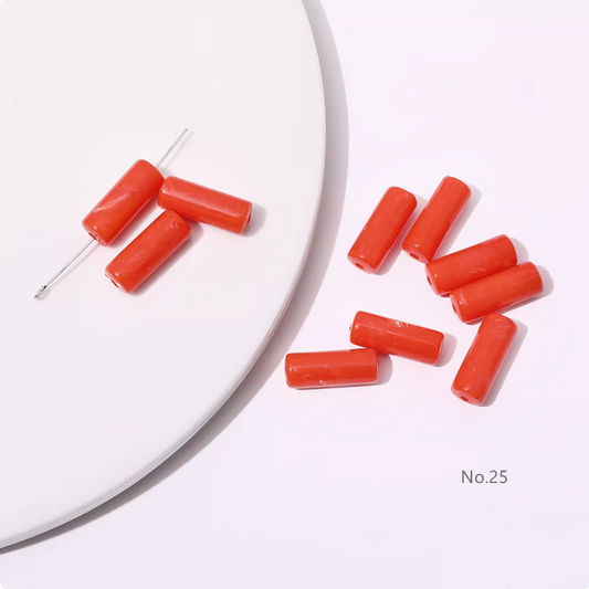 10pcs Acrylic Tubular Bead,Gradient Colors -OHYK-25