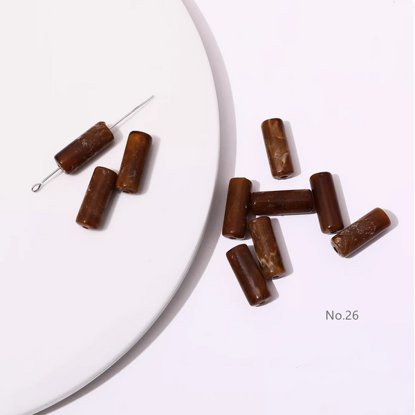 10pcs Acrylic Tubular Bead Gradient Colors