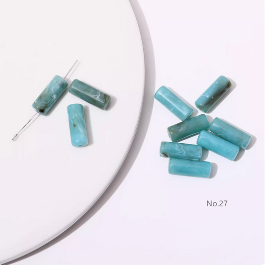 10pcs Acrylic Tubular Bead,Gradient Colors -OHYK-27