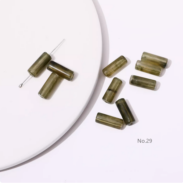 10pcs Acrylic Tubular Bead Gradient Colors