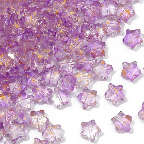 10pcs Glass Stars Partition Beads