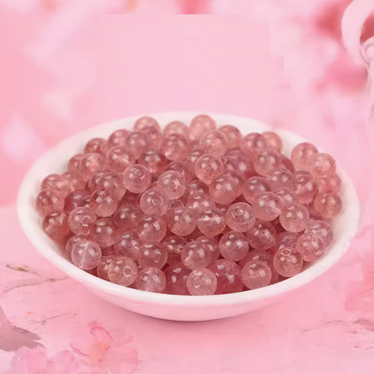 10pcs 6mm Pink Strawberry Quartz Beads - CLLV-04