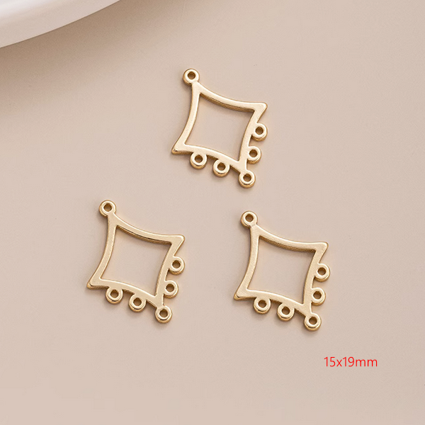 1 Pairs Brass 14K Plated Earring Pendant Pieces 14K Gold Plate