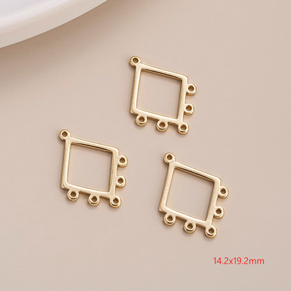 1 Pairs Brass 14K Plated Earring Pendant Pieces 14K Gold Plate