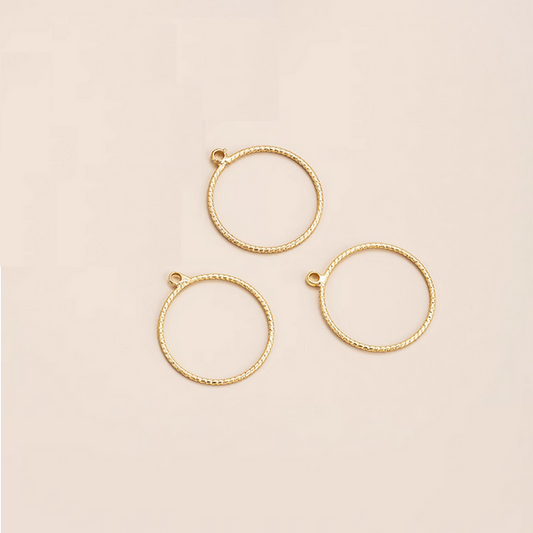 1 Pairs 18mm Brass Earring Ring, 14K Gold Plate - ERGE-03