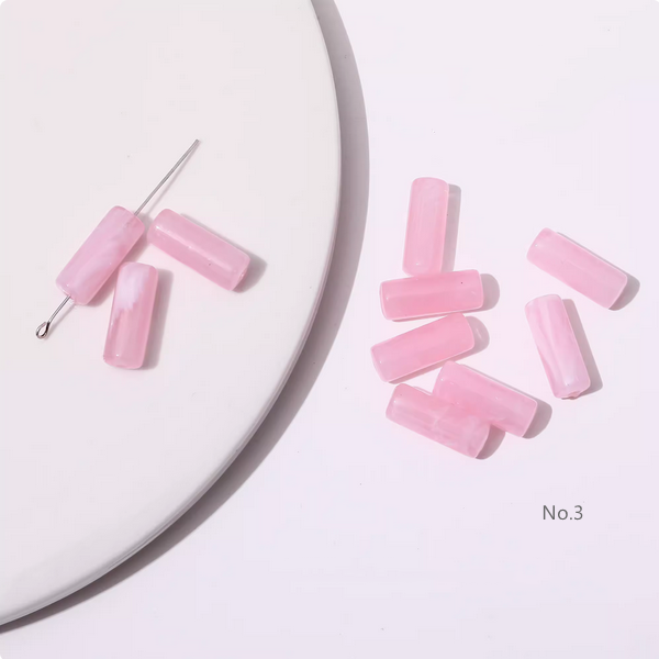 10pcs Acrylic Tubular Bead Gradient Colors