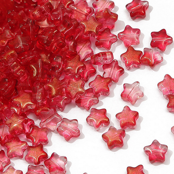 10pcs Glass Stars Partition Beads