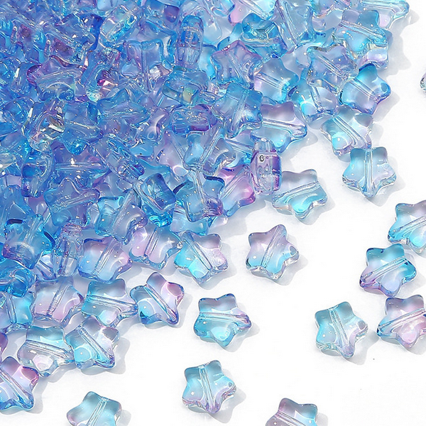 10pcs Glass Stars Partition Beads