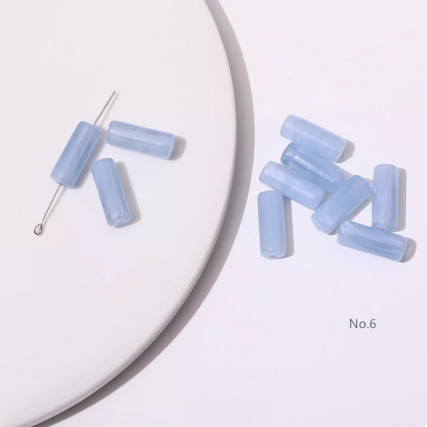 10pcs Acrylic Tubular Bead Gradient Colors