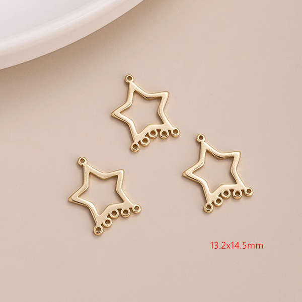 1 Pairs Brass 14K Plated Earring Pendant Pieces 14K Gold Plate