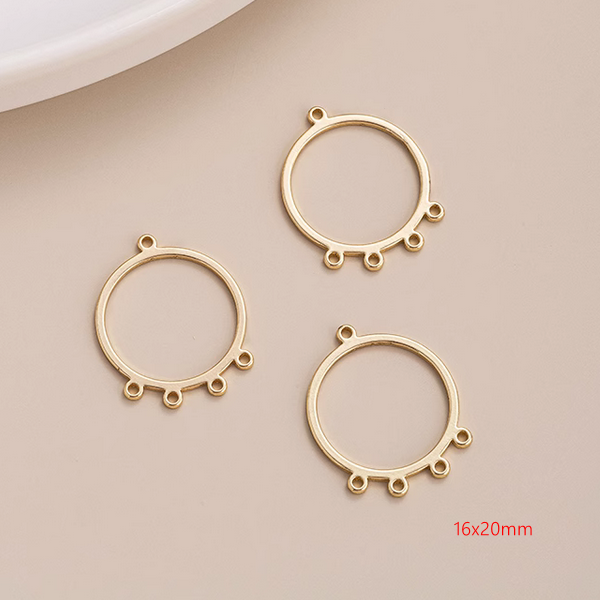 1 Pairs Brass 14K Plated Earring Pendant Pieces 14K Gold Plate