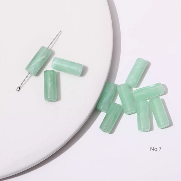 10pcs Acrylic Tubular Bead Gradient Colors