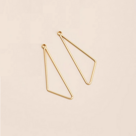 1 Pairs Brass Earring Pendant, 14K Gold Plate - ERGE-08