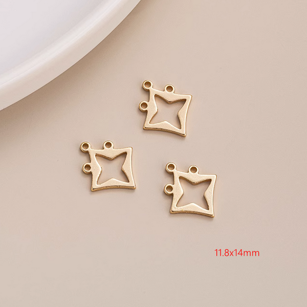 1 Pairs Brass 14K Plated Earring Pendant Pieces 14K Gold Plate